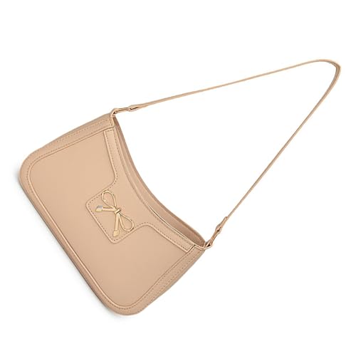 Moderne Damen Umhängetasche mit Bowknot PU Leder Designs Achseltaschen Achsel Geldbörse Geeignet für verschiedene Outfits Elegante Damentasche, khaki, One Size von Dasbsug