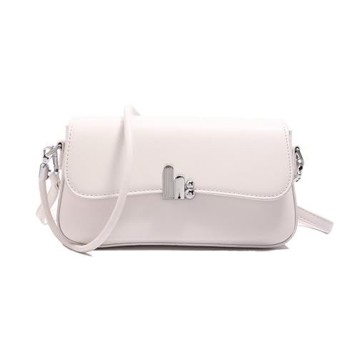 Moderne Damen Unterarmtasche PU Leder Crossbody Taschen Leichte Schultertasche für einen stilvollen und praktischen Stil Casual Crossbody Tasche, weiß, One Size von Dasbsug