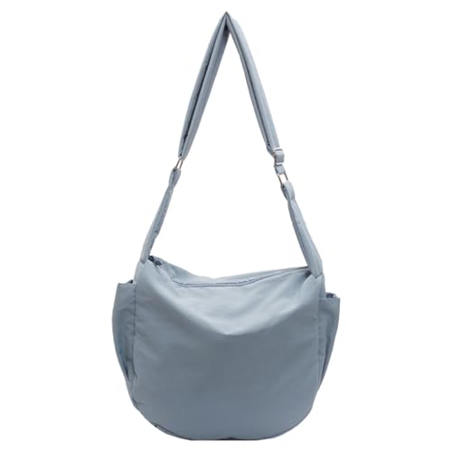 Modische Nylon-Umhängetasche mit viel Platz, Crossbody-Tasche für wichtige Dinge im täglichen Pendeln, mit Reißverschluss, lässige Umhängetasche, blau, One Size von Dasbsug