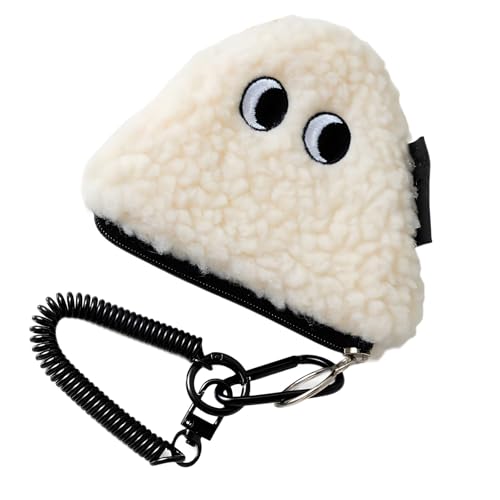Modischer Onigiri-Design-Münzhalter, Plüsch-Aufbewahrungstasche, Reißverschlüsse, Beutel mit Umhängeband, für Liebhaber japanischer Stile, weicher Stoff, C, Mass Beauty von Dasbsug