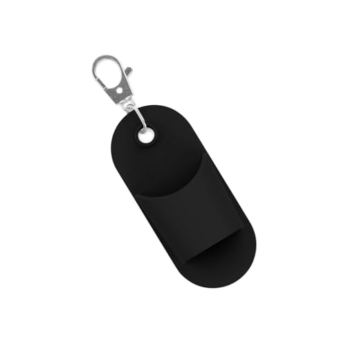 Neopren-Lippenbalsam-Schlüsselanhänger für Damen, Reise-Make-up-Zubehör, wasserdicht, Kosmetik-Organizer, täglicher Gebrauch, rechteckiger Lippenbalsam-Halter, Schwarz , Einheitsgröße von Dasbsug