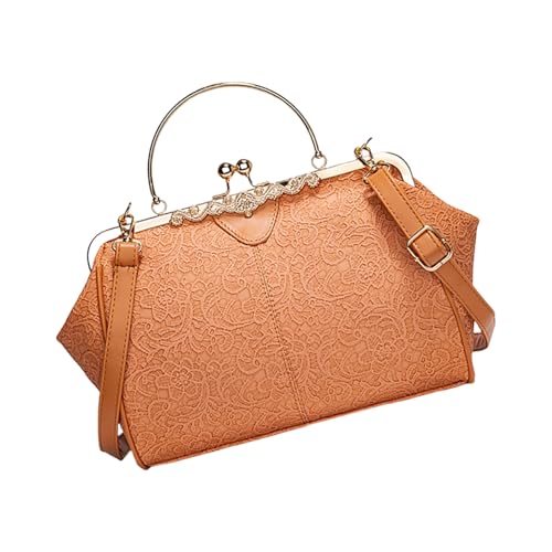 Schultertasche aus Leder, Geldbörse, Clutches, Schultertasche, Handtasche mit Kuss, für Damen, Crossbody-Tasche mit abnehmbarem Riemen, Hoboes-Handtasche, braun, One Size Schultertasche aus Leder, Geldbörse, Clutches, Schultertasche, Handtasche mit Kuss, für Damen, Crossbody-Tasche mit abnehmbarem Riemen, Hoboes-Handtasche, braun, One Size von Dasbsug