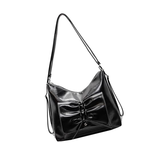 Schultertasche aus PU-Leder, luxuriöse Handtaschen und Geldbörsen für Damen, stilvoller Rucksack, koreanischer Modetrend, Crossbody, PU-Leder, Schwarz , One Size von Dasbsug