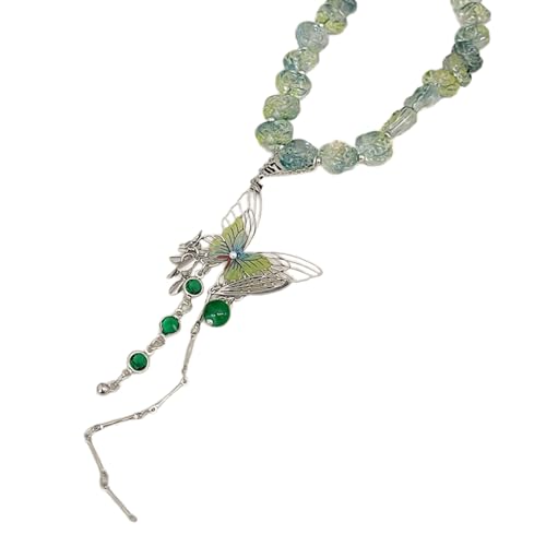 Stilvolle, zarte stabile Legierung Halskette mit Rosen-Schmetterlings-Designs, tragbar, besondere Geschenke für Trendsetter, den täglichen Gebrauch, Statement-Kette von Dasbsug