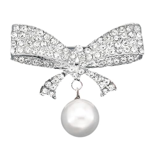 Stilvolle Brosche mit Schleifen-Design, mit Kristallen, stabile Legierung, Accessoire für Damen, Schleife, Anstecknadel aus Legierung, Einheitsgröße, Wie beschrieben von Dasbsug
