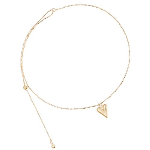 Stilvolle Herz-Charm-Halskette, verstellbare Länge, dünne Kette, minimalistisches Mode-Accessoire, zarter Charm, minimalistischer Anhänger von Dasbsug