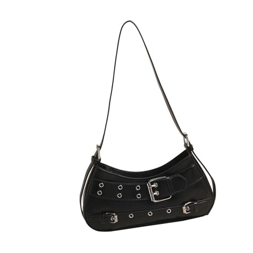 Stilvolle Schnalle Schultertasche für Damen Handtasche Geldbörse Mode Achsel Retro Achsel ShoppingDating Frauen Achsel Trendy Achsel Damen Handtasche Geldbörse Schnalle Schulter, Schwarz , One Size von Dasbsug