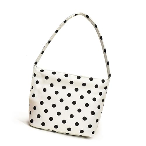 Stilvolle Unterarmtasche aus Oxford-Gewebe mit einzigartigen Designs, Eimer-Geldbörse, Schultertaschen für den täglichen Pendler und Freizeitausflüge, Studenten, Pendler, weiß, One Size von Dasbsug