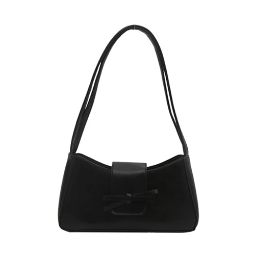 Stilvolle Unterarmtasche mit Schleife, elegante Schultertaschen, lässige Handtasche für moderne Frauen zu verschiedenen Anlässen, Studenten-Mode-Tasche, Schwarz , One Size von Dasbsug