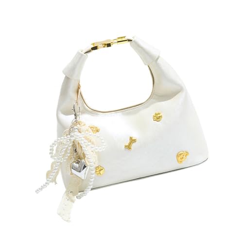 Stilvolle französische Achseltasche, modische Handtasche für Damen, PU-Leder, Schulter- und Crossbody-Tasche für Pendler und gesellschaftliche Veranstaltungen, stilvolle Büro-Handtasche, weiß, One von Dasbsug