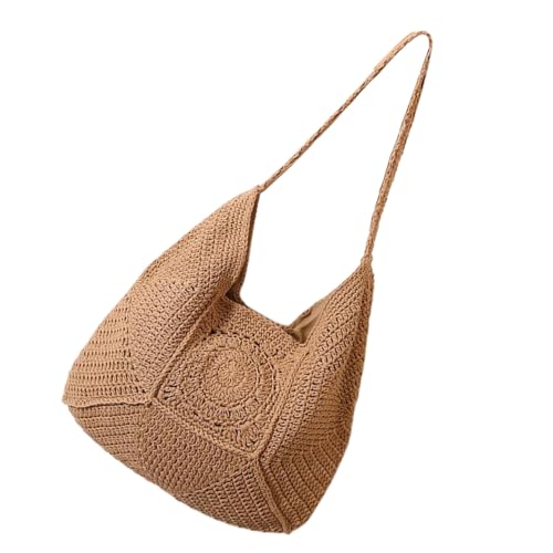 Strandtasche für Damen, modische Schultertasche, große Kapazität, Achsel-Handtasche, Stroh, Achselhöhle, Alltag, Damen, Strand, Stroh, Unterarm, große Kapazität, Schultertasche, modische Handtasche von Dasbsug