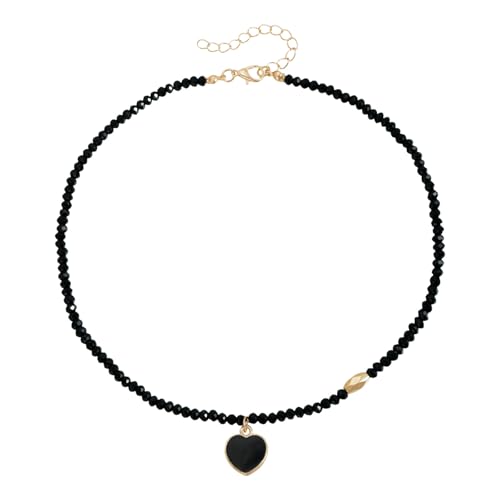 Trendige Herz-Halskette aus Legierung mit Tropföl-Designs, tragbarer, hautfreundlicher Schmuck für den täglichen Gebrauch, trendiger Schmuck aus Legierung und Strass von Dasbsug