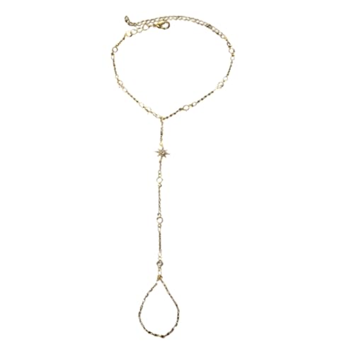 Trendiger Sechs-Punkt-Stern-Handschmuck, zarter Finger mit eleganten Kristallen, bequemes Accessoire für den täglichen Gebrauch, Damen-Handschmuck, Einheitsgröße, Wie beschrieben von Dasbsug