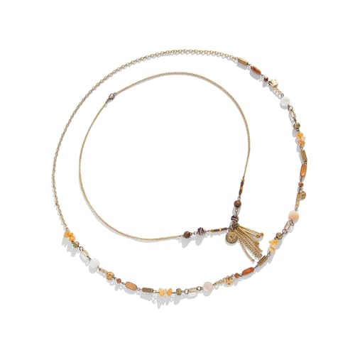 Unregelmäßige türkisfarbene mehrschichtige stapelbare Halskette, stabile Legierungskette, leichtes Design für den täglichen Gebrauch, unregelmäßige Türkis, stapelbare Halskette von Dasbsug