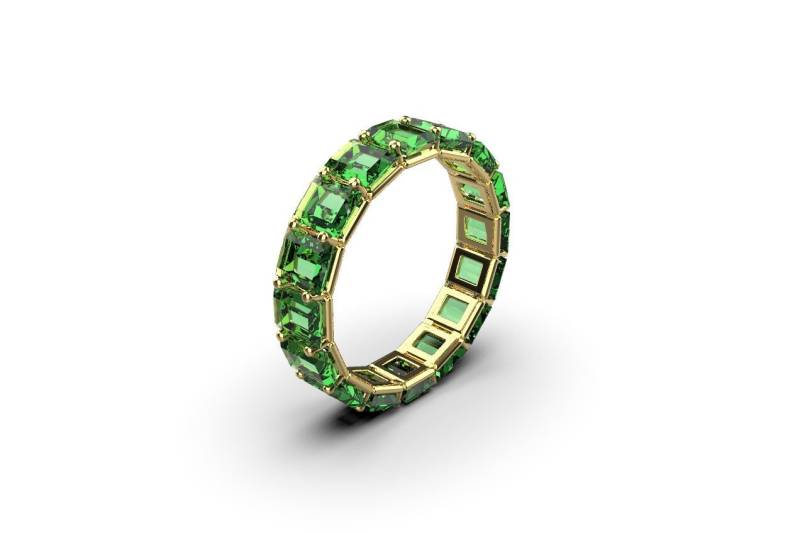 Unbehandelter 8Ctw Natürlicher Grüner Turmalin 14K Gold Eternity Ring Multi Stein Ring von DaseJewelry