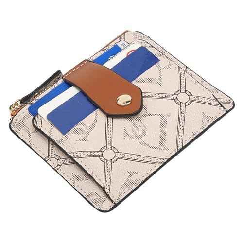 Dasein Damen-Geldbörse mit Reißverschluss und Monogramm-Logo, mehrere Kartenfächer, Beige von Dasein