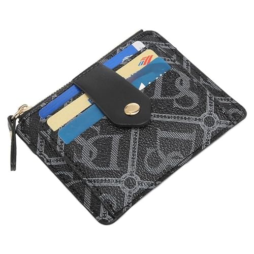 Dasein Damen-Geldbörse mit Reißverschluss und Monogramm-Logo, mehrere Kartenfächer, Schwarz von Dasein