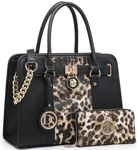 Dasein Handtasche mit Zwei Taschen und Handtasche mit Kettenriemen für Frauen Mittel Schwarz von Dasein