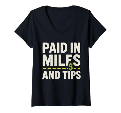 Damen Essenslieferant Gig Hustle Rider Courier Regentag T-Shirt mit V-Ausschnitt von Dasher Life Funny Delivery Guy Urban Crew Gift