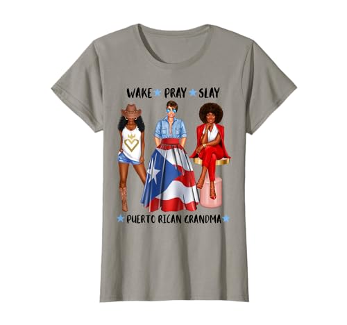 Afrikanische Puerto Rican Oma Damen Flagge von Puerto Rico T-Shirt Afrikanische Puerto Rican Oma Damen Flagge von Puerto Rico T-Shirt von Dashin' Dogz