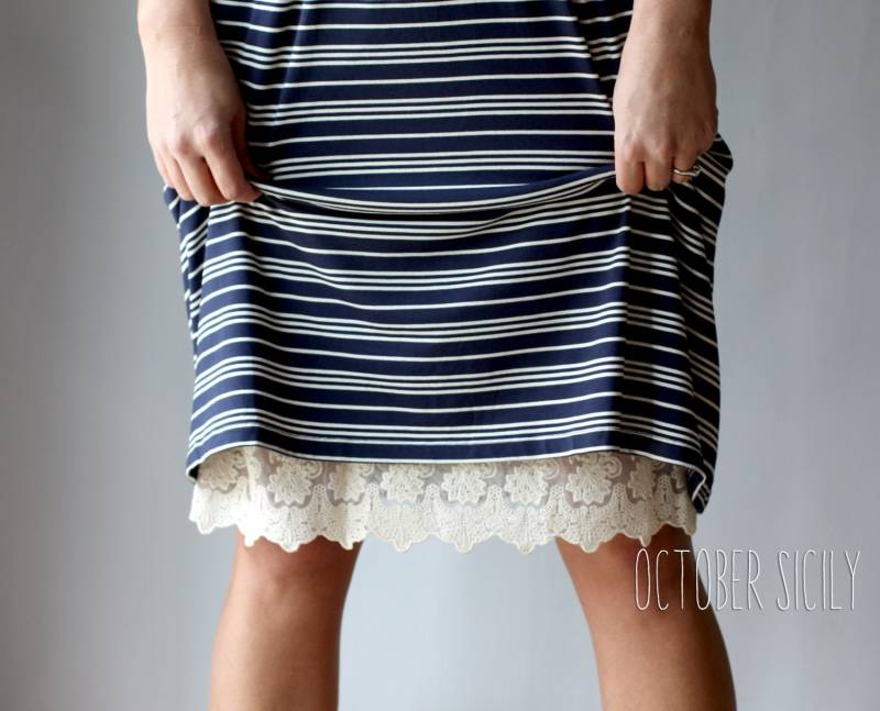 H1 - Lace Slip Dress Verlängerung Halb Slip Style 1 Größe S-3xl, Knie Länge von DashwoodShop