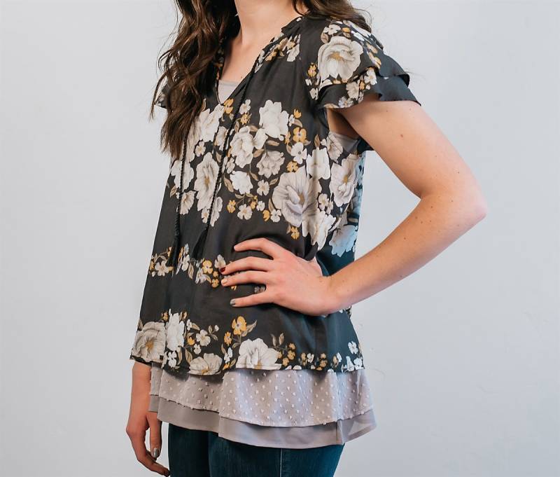 Pünktchen-Chiffon-Rüschentop Topdc2 Accessoire | S-4xl von DashwoodShop