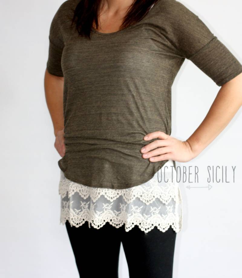 T2 - Lace Top Shirt Verlängerung Style 2 3 Farben, Größen S-4xl von DashwoodShop