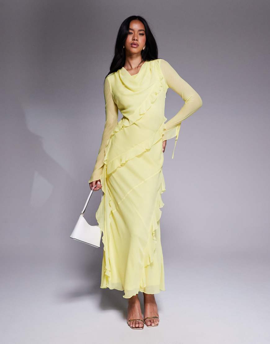 Daska - Chiffon-Maxikleid in Zitronengelb mit Rüschen Daska - Chiffon-Maxikleid in Zitronengelb mit Rüschen von Daska