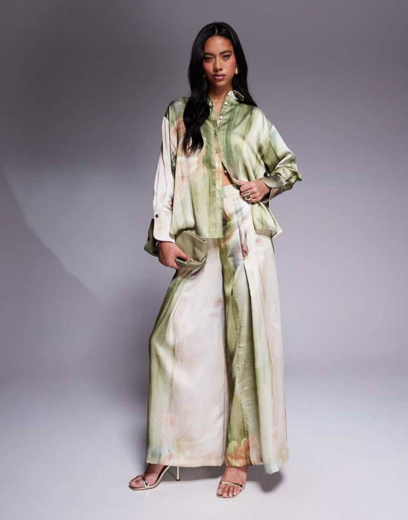 Daska - Satinhose mit Blumenmuster, Kombiteil-Bunt von Daska