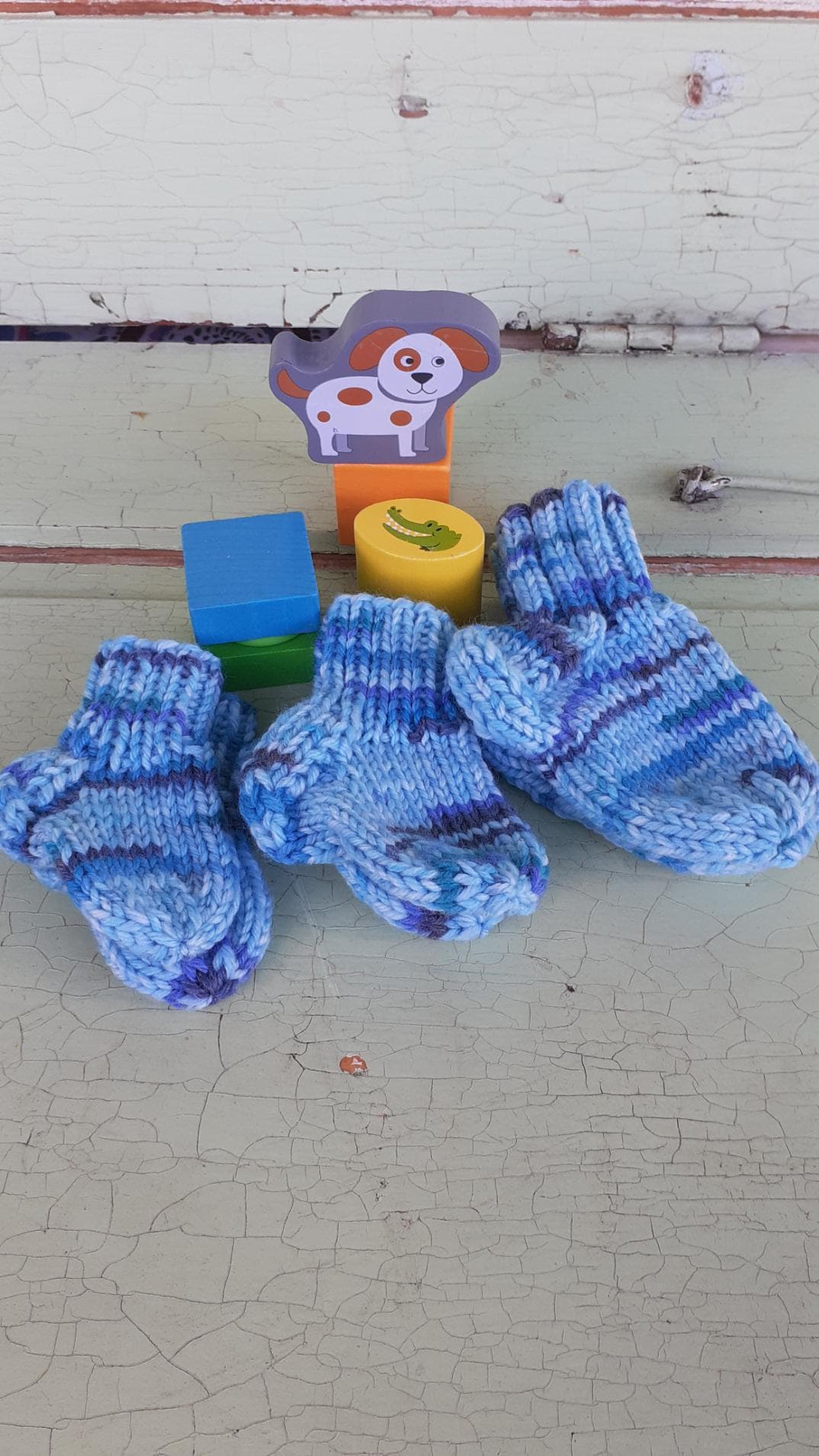 Ganz Dicke Baby-Und Kindersocken Als Hausschuhersatz Für Wunderbar Warme Füßchen, in Blau - Türkis Und Verschiedenen Größen von DaskunterbunteSchaf
