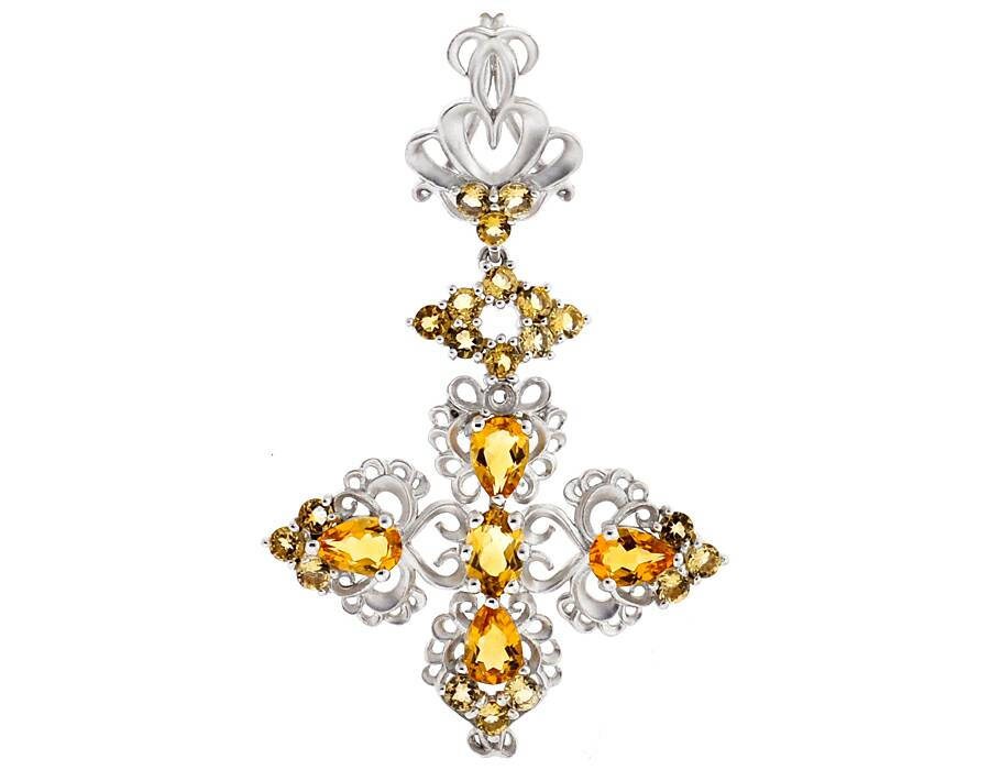 Citrin Malteser Kreuz Filigrane Anhänger Sterling Silber Männer Matt Halskette, Antike Einzigartige Religiöse Natürliche Schmuck, November von DasmanJewelry