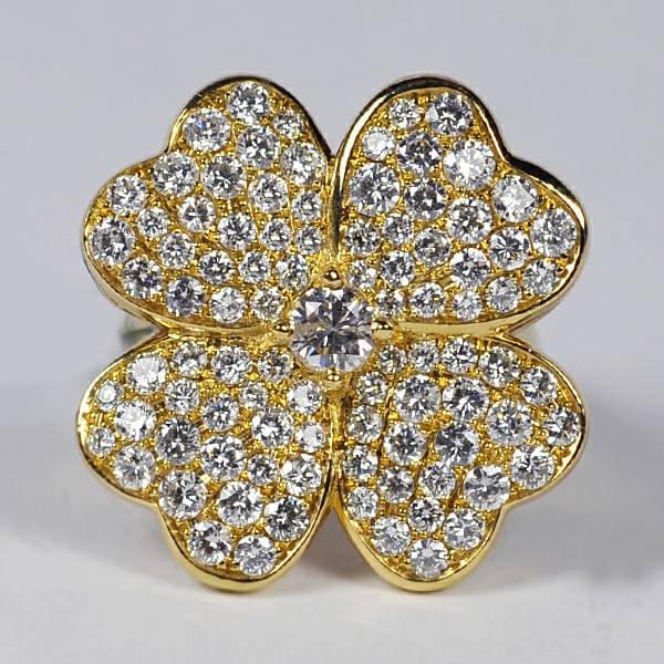 Diamant Große Blume Cocktail Ring Für Frauen, Solide 18K Gelbgold Natürliche Diamanten Einzigartige Natur Ringe Sie, Benutzerdefinierte von DasmanJewelry