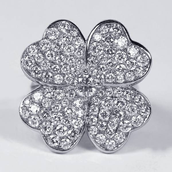 Diamant Große Blume Cocktail Ring Für Frauen, Solide 18K Weißgold Natürliche Diamanten Einzigartige Natur Ringe Sie, Benutzerdefinierte von DasmanJewelry