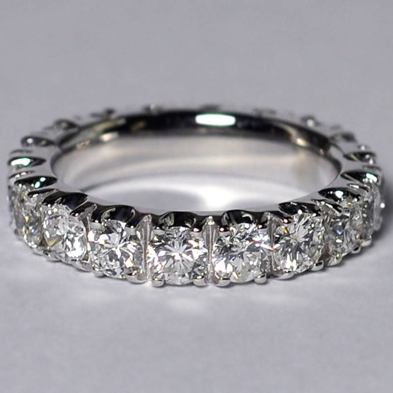 Echter Diamant Platin Hochzeit Eternity Band Ring Für Frauen, Jahrestag Frau Geschenk, Maßgeschneiderter Luxus Brautschmuck | Größe 5, 5 von DasmanJewelry