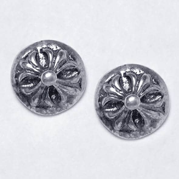 Fleur De Lis Flower Small Tiny Stud Vintage Earrings Sterling Silver Women, Gothic Goth Punk French Oxidized Jewelry, Geschenk Für Sie von DasmanJewelry