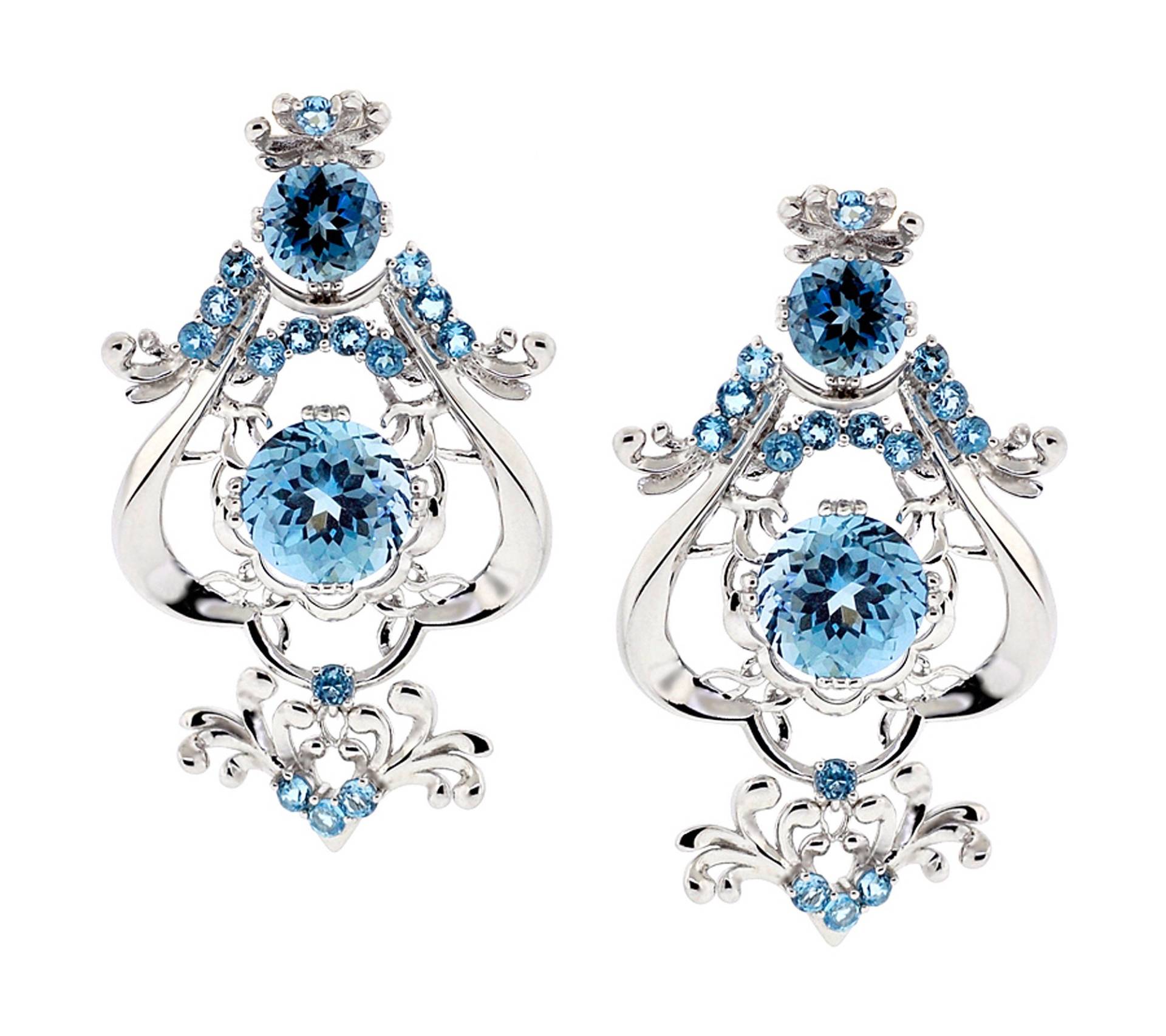 London Blau Topas Baumbild Ohrringe Schmuck, Sterling Silber Natürliche Bunte Handgemachte Einzigartige Dezember Birthstone Edelstein, Mutter von DasmanJewelry