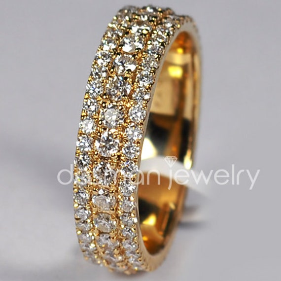 Mann Diamant Voll Eternity Ehering/Massives 14K Gelbgold Band Für Männer Einzigartiger Luxus Herrenschmuck von DasmanJewelry