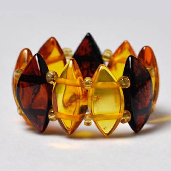 Natürliche Bernstein Stein Verstellbaren Ring Schmuck Für Frauen, Mehrfarbige Marquise Band, Erschwingliche Designer Edelstein Mutter Geschenk Sie von DasmanJewelry