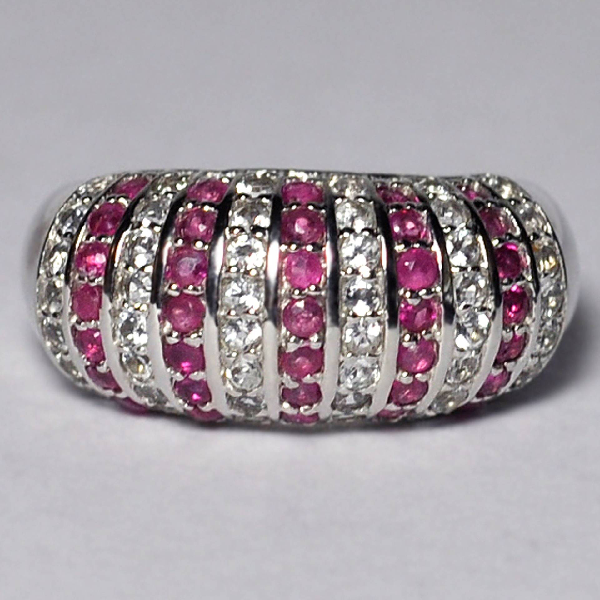 Natürlicher Rubin Topas Dome Ring Sterling Silber Damen, Benutzerdefinierte Edelstein Designer Schmuck, Mutter Frau Geschenk Für Sie von DasmanJewelry