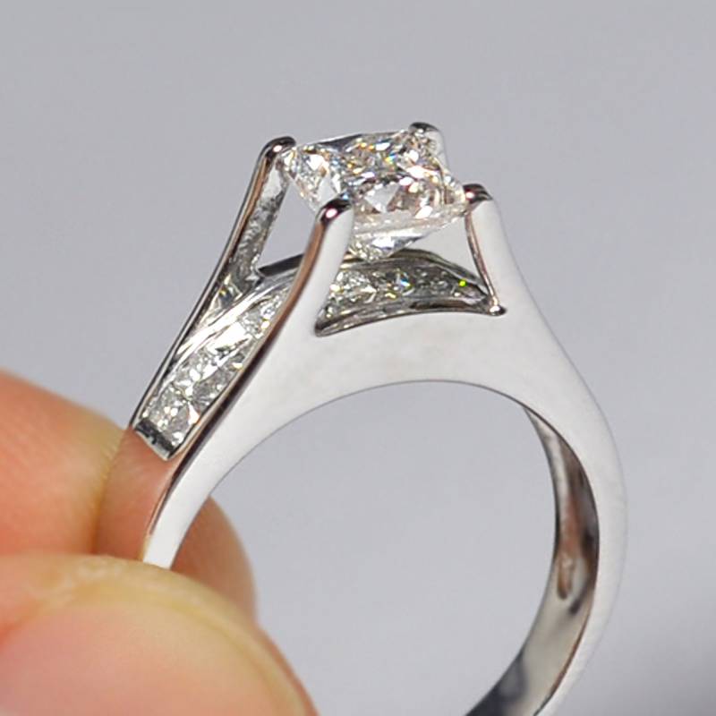 Princess Diamond Solitaire Versprechen Verlobungsring Für Damen Aus Massivem 18K Weißgold - Einzigartiger Diamantschmuck Nach Maß von DasmanJewelry