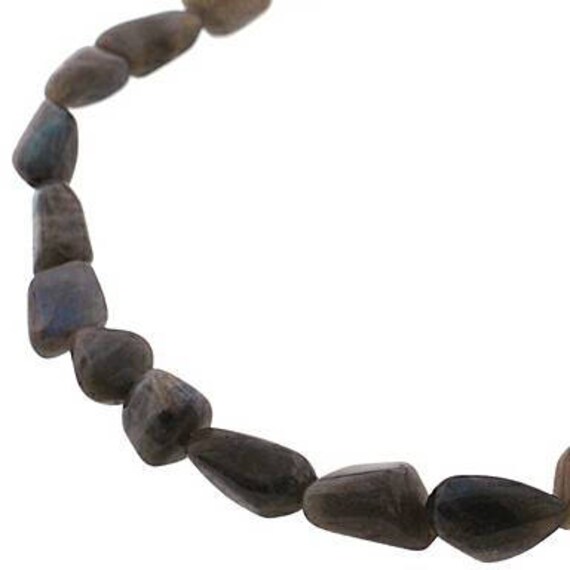 Rohe Labradorite Stein Versenerte Halskette Sterling Silber 925 Womens Strand, Großer Natürlicher Edelsteinschmuck, Mutter Ehefrau Geschenk von DasmanJewelry