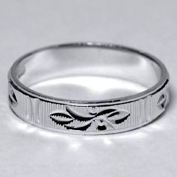 Simple Vintage Thin Plain Band Ring Sterling Silber 4, 2mm, Unique Art Deco Antique Custom Jewelry von DasmanJewelry