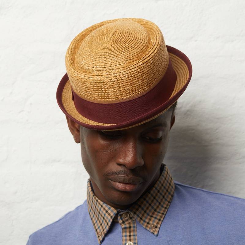 Dasmarca Oscar Sommer Teleskop Krone Leicht Weizen Gras Atmungsaktiv Mod Porkpie Hut - Gold Dasmarca Oscar Sommer Teleskop Krone Leicht Weizen Gras Atmungsaktiv Mod Porkpie Hut - Gold von Dasmarca