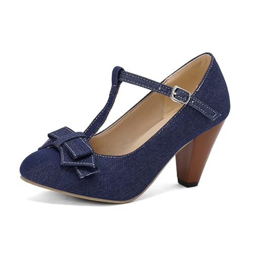 Damen Chunky Geschlossene Zehe Niedrige Blockabsätze Arbeit Pumps Bequeme Runde Zehe Kleid Hochzeitsschuhe Oktoberfest-Schuhe Heels Dance Schuhe von Dasongff