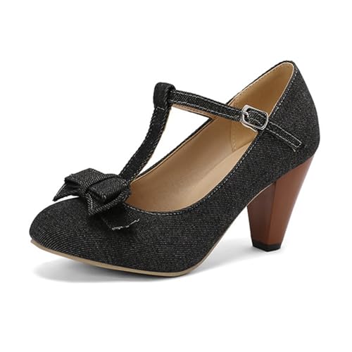 Damen Chunky Geschlossene Zehe Niedrige Blockabsätze Arbeit Pumps Bequeme Runde Zehe Kleid Hochzeitsschuhe Oktoberfest-Schuhe Heels Dance Schuhe von Dasongff