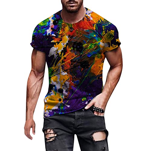 Dasongff 3D Druck Tshirt Herren Sommer Lustig 3D-Print Oberteile Hemd Männer Lässige Kurzarm T-Shirts Round Hals Hemden Tops Hochzeit Bar Party Karneval Strand Freizeit Bluse Streetwear von Dasongff