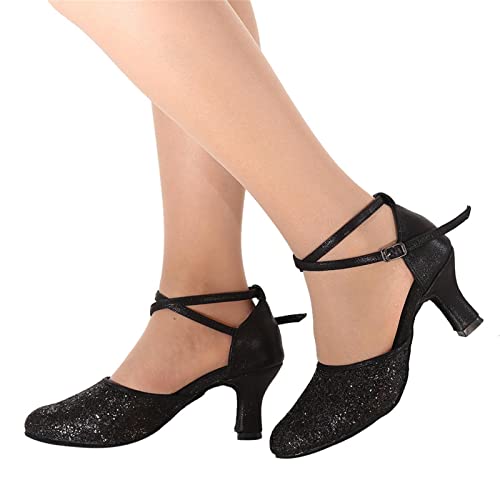 Dasongff Bequeme Damen Blockabsatz Mary Jane Pumps PU Runde Zehen Schnalle Hoch Absatz Pumps Hochzeit Brautschuhe von Dasongff