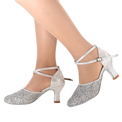 Dasongff Bequeme Damen Blockabsatz Mary Jane Pumps PU Runde Zehen Schnalle Hoch Absatz Pumps Hochzeit Brautschuhe von Dasongff