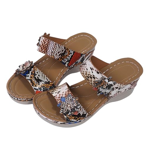 Dasongff Damen Frauen Keilsandaletten Plateau Sandalen, Mädchen Sandalen mit Absatz, Sandaletten Römersandalen Pantoletten Schuhe Wedge Heel Offene Elegante Freizeit Sommer Absatzschuhe von Dasongff