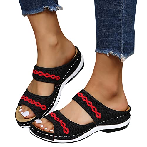 Dasongff Damen Frauen Keilsandaletten Plateau Sandalen, Mädchen Sandalen mit Absatz, Sandaletten Römersandalen Pantoletten Schuhe Wedge Heel Offene Elegante Freizeit Sommer Absatzschuhe von Dasongff